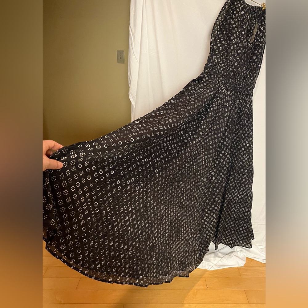 NWT - J. Crew Women’s Crinkled Maxi Dress - Black/White Block Print - Sz M - Picture 12 of 15